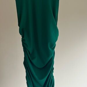 Superdown Green Ruched Cowl Neck Mini Dress